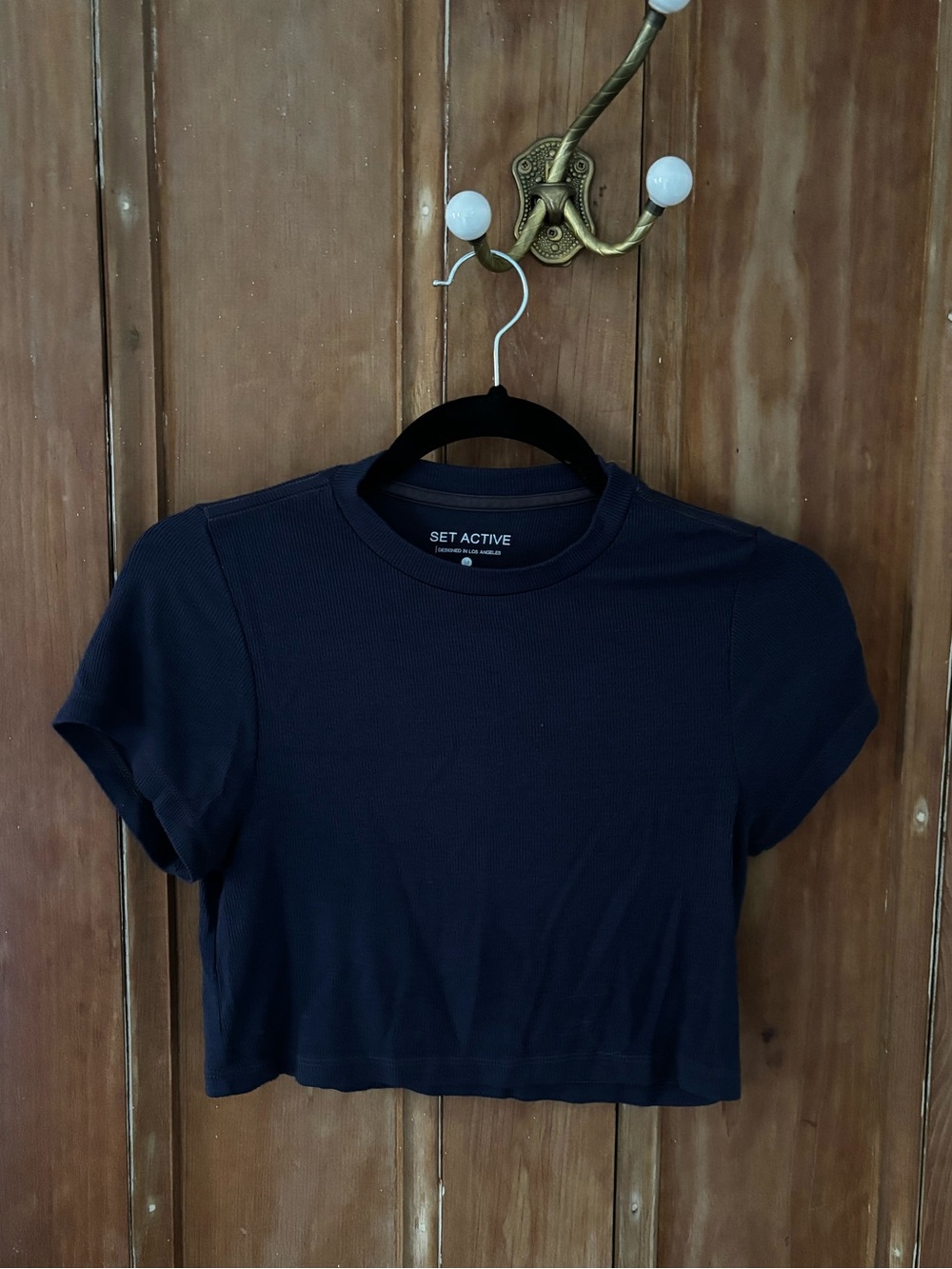 Set Active Navy Form Cropped Shirt